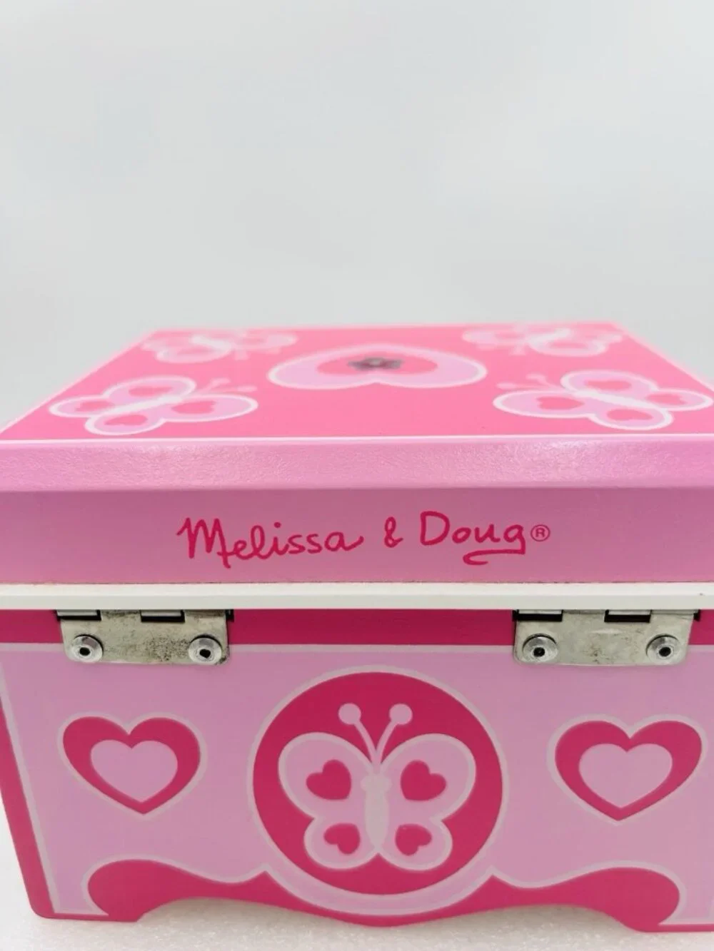 Melissa and Doug Jewelry Box Container Small Pink Felt Lined 6.5 x 5.5 x 4.5